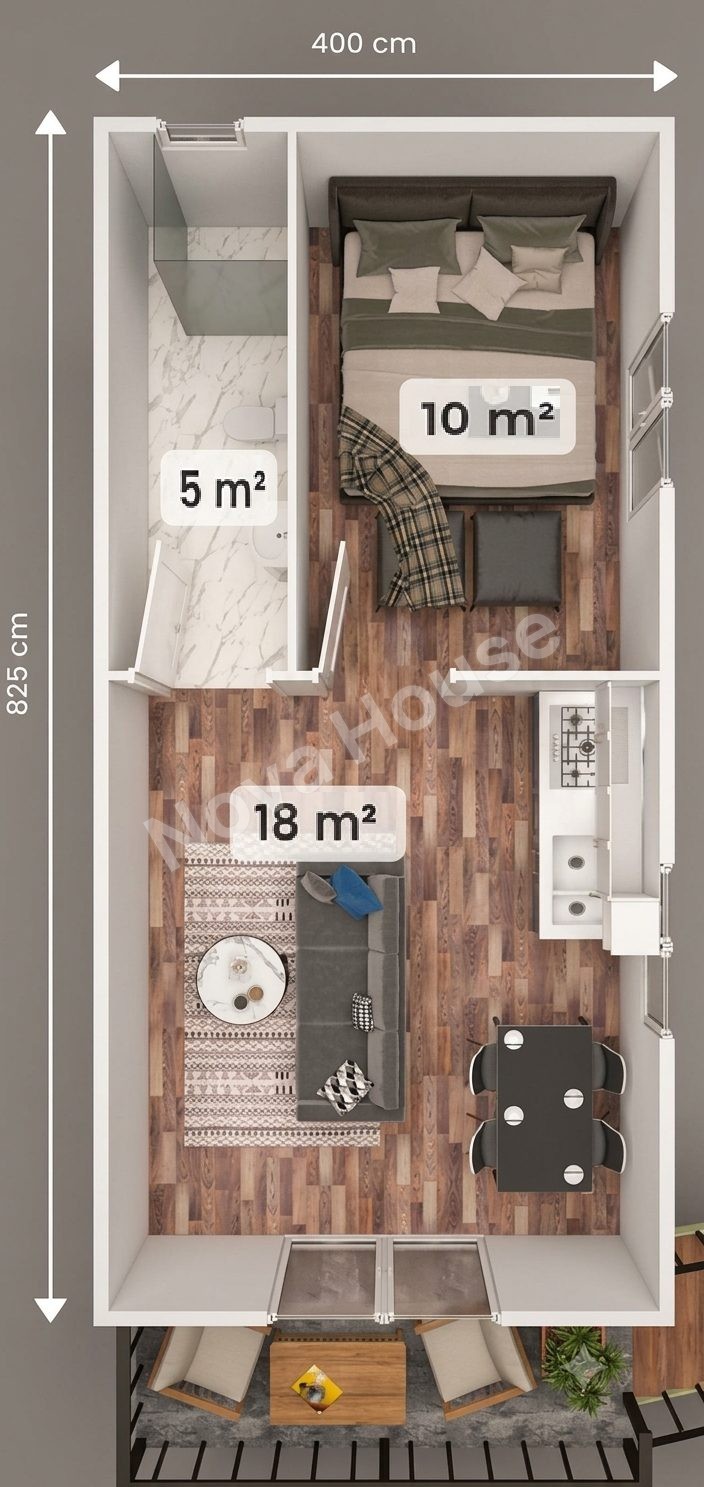 Casa prefabricata 33m² 1+1 — Plan