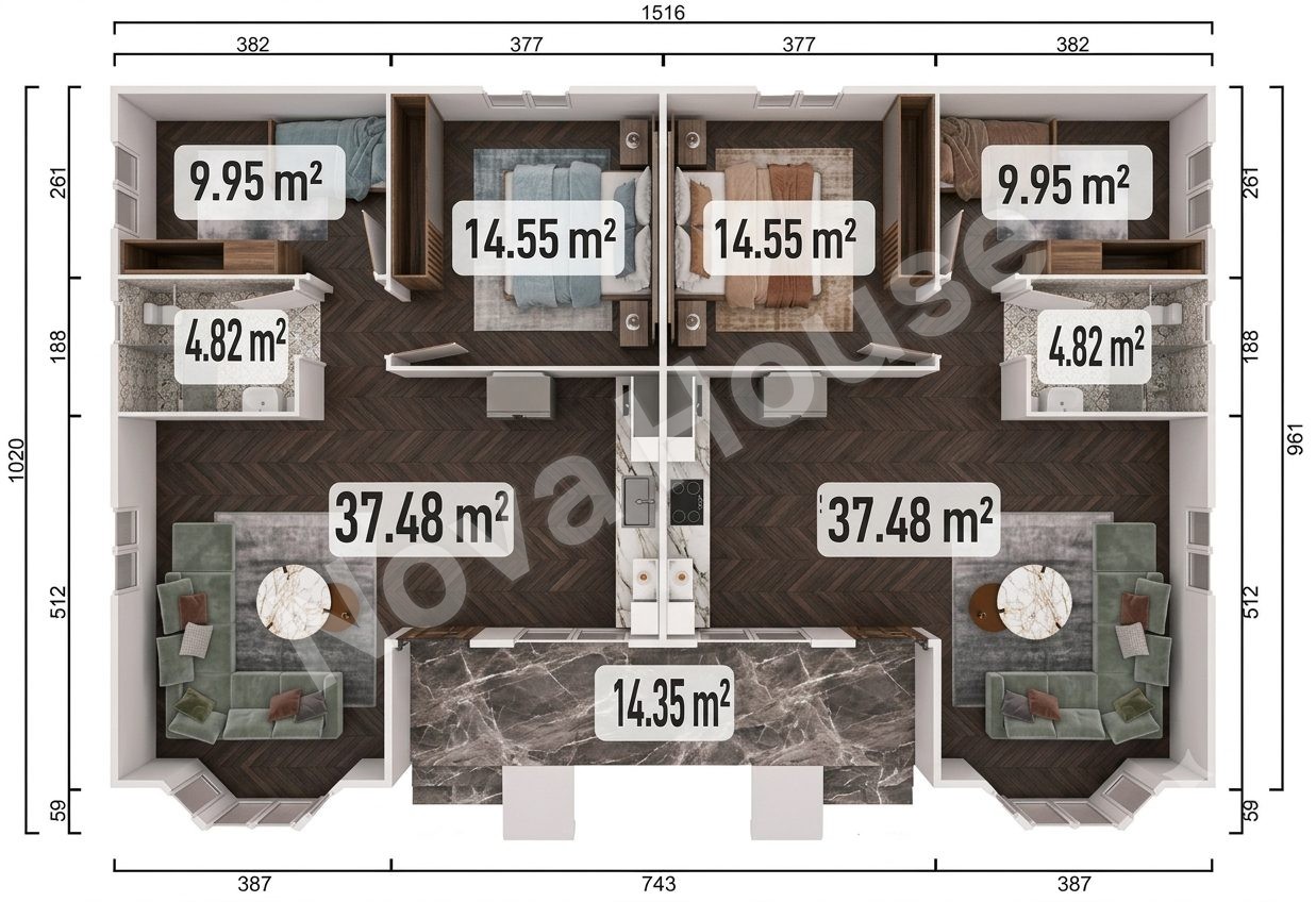 Сглобјаема кашта 148 m² 4+2 — Основа