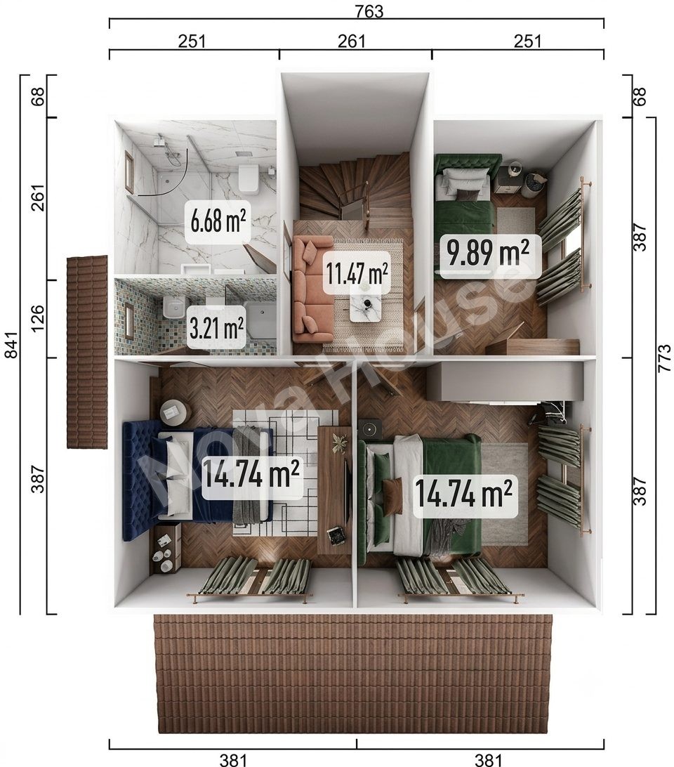 Сглобјаема кашта 150 m² 4+2 — Основа